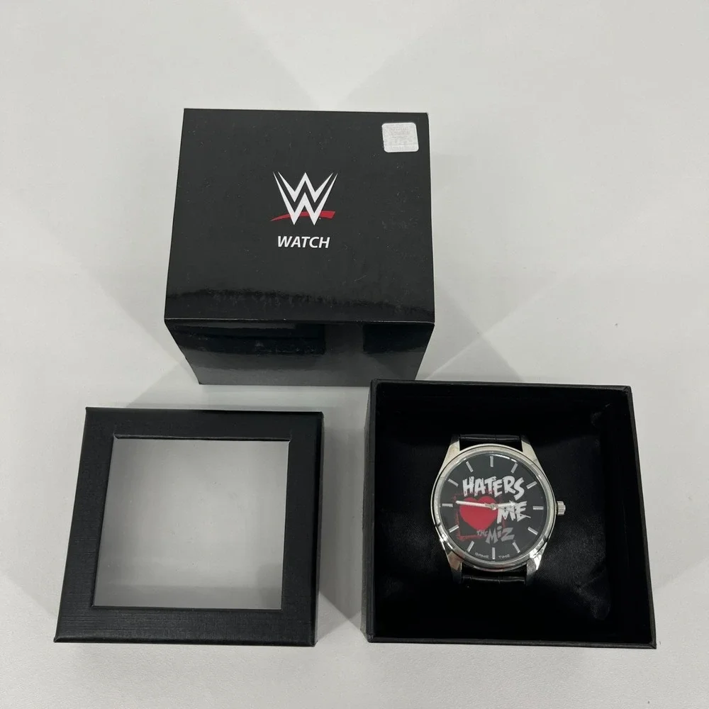 WWE The Miz Haters Love Me Watch Men's‎ Size Black Leather Band Game Time New